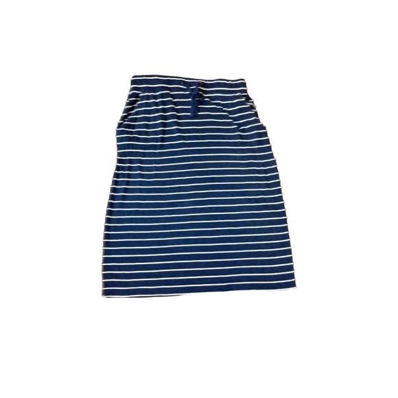 St. John's Bay Casual Striped Navy Blue & White Drawing String Pencil Skirts - Picture 1 of 9